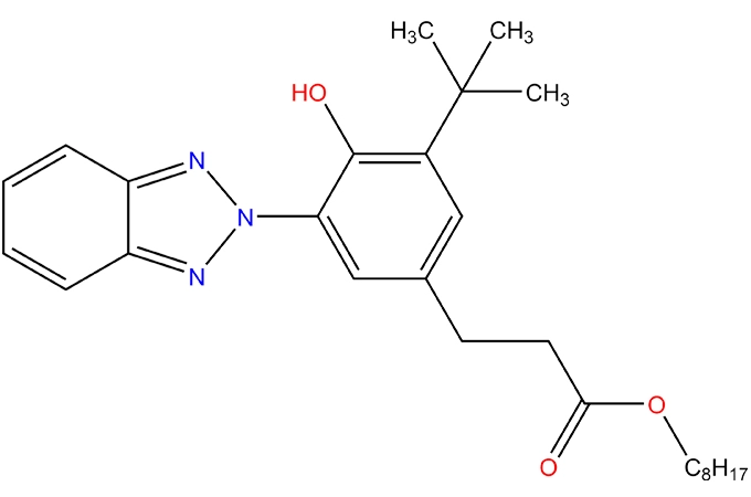 Esters octyliques de l'acide 3-(2H-Benzotriazolyl)-5-(1,1-di-méthyléthyl)-4-hydroxy-benzènepropanoïque