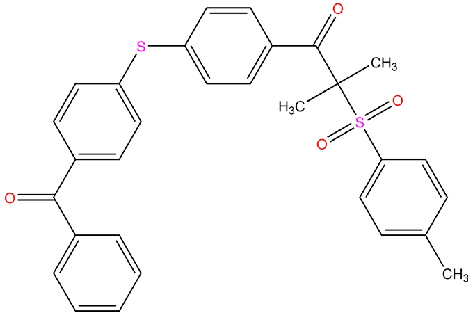 Cetosulphone difonctionnel de type II photointiateur 1-[4-(4-benzoylphénylthio) phényl]-2-tosyl-2-méthyl-1-propanone