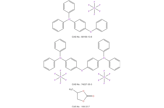 Diphényle (4-phénylthio) phénylsufonium Hexafluorophosphate Bis(4-(diphénylsulfonio) phényl) sulfure bis(hexafluorophosphate) Carbonate de propylène