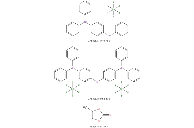 Diphényle (4-phénylthio) phénylsufonium Hexafluoroantimonate Bis(4-(diphénylsulfonio) phényl) sulfure bis(hexafluoroantimonate) Carbonate de propylène