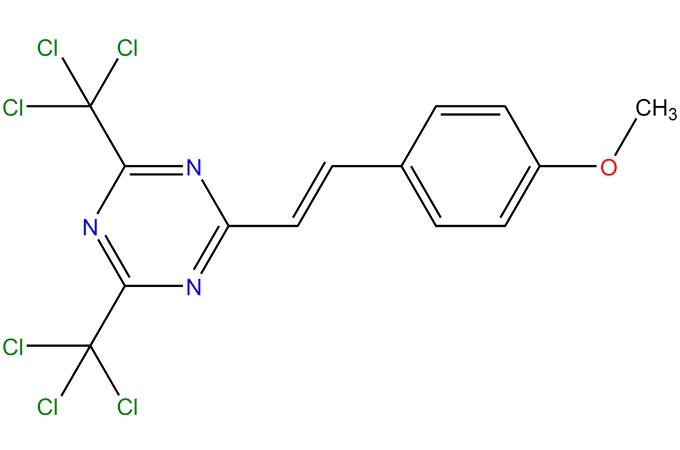 2-[2-(4-méthoxyphényl-2-yl) vinyl]-4,6-bis (trichlorométhyl) 1,3,5-triazine